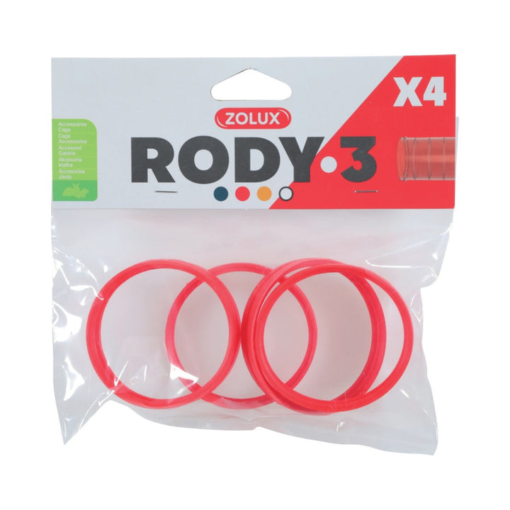 Zolux Rody 3 Connector Ring X4, Accessories allow connecting the Rody 3 cages between them Red.
