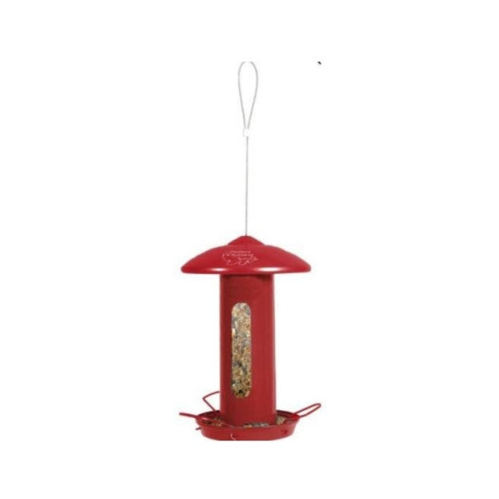 Zolux Wild Birds Feeder Solo, The hanging feeder is easy to install on branches, balconies, or any other support via a handle or hook Red.