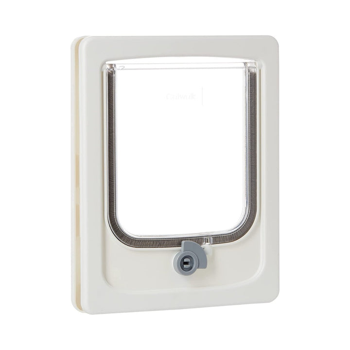Zolux Cat-flap for Wooden Door with a four-position cat-flap with a tunnel to enable your cat to go in and out of the house when wished.White.