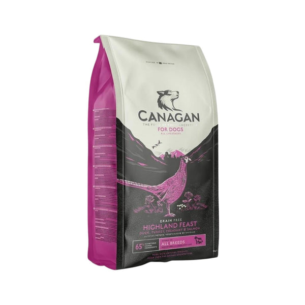 Canagan Highland Feast Dog Dry Food 12kg – Grain-Free Duck, Turkey & Salmon