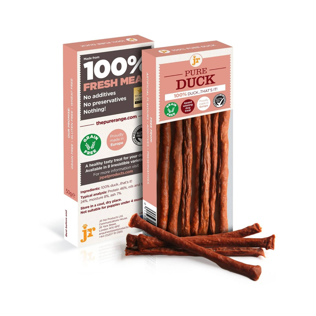 JR Pet Products Pure Duck Sticks Dog Treats 50g