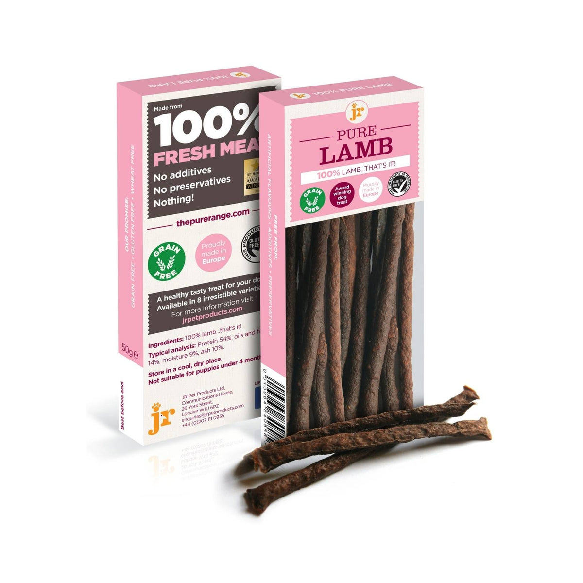 JR Pet Products Pure Lamb Sticks Dog Treats 50g
