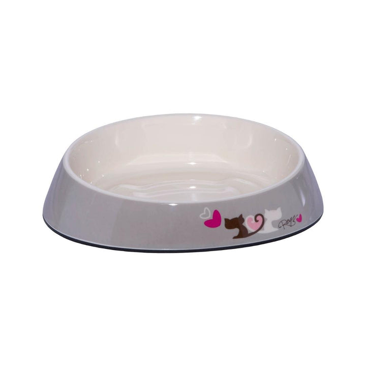 Rogz Cat Fishcake Bowl Heart Tails design with non-slip base and anti-spill ridge