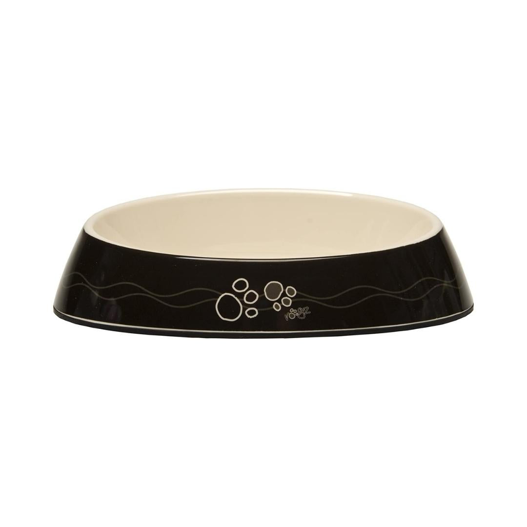 Rogz Fishcake Black Paws melamine cat bowl with silicone base - ideal non-slip pet dish for Dubai cats