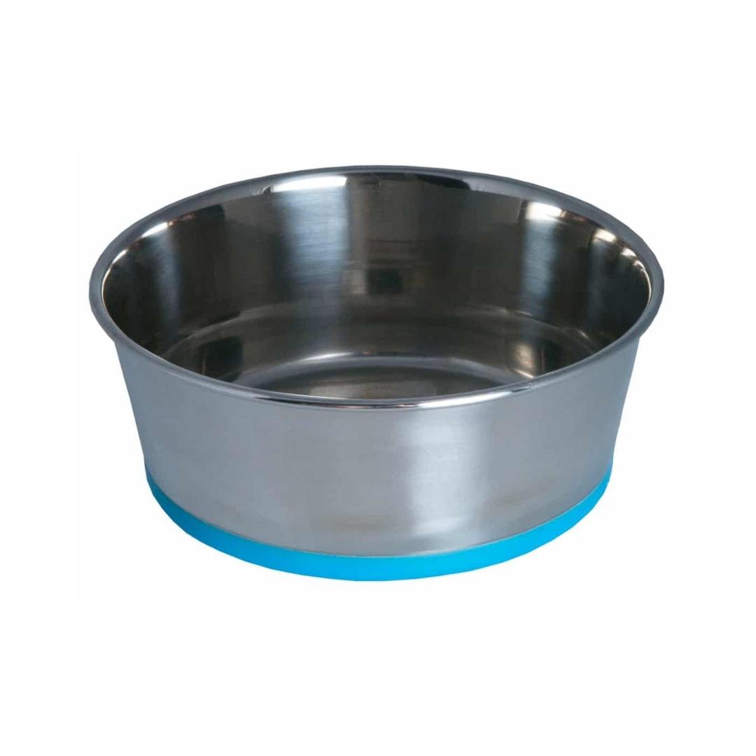 Rogz Slurp Dog Bowl with non-skid silicone base and stainless steel finish