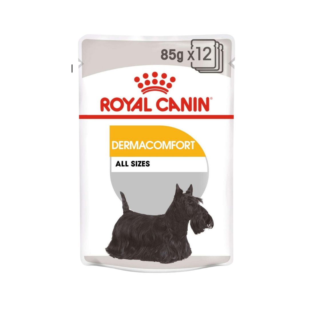 Royal Canin Canine Care Nutrition Dermacomfort Wet Dog Food Pouches 12 x 85 g