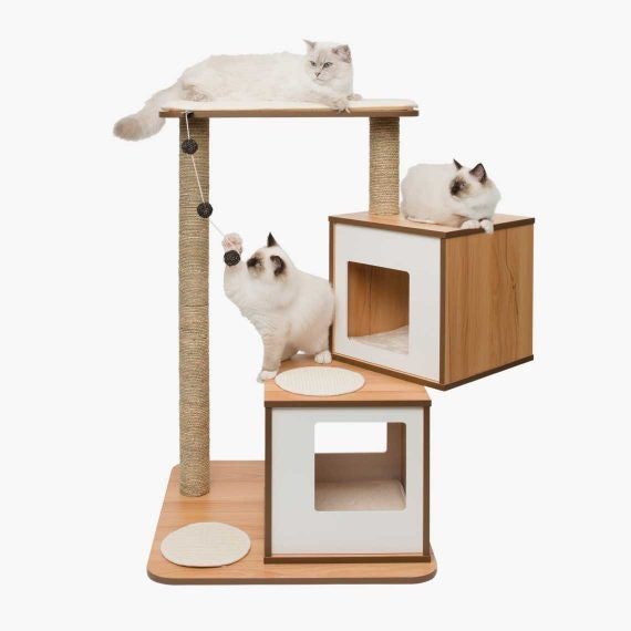 Catit Premium Cat Furniture V-Double - Walnut