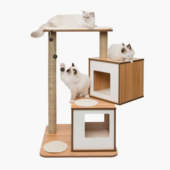 Catit Vesper Cat Furniture V-Double Walnut - product view 3