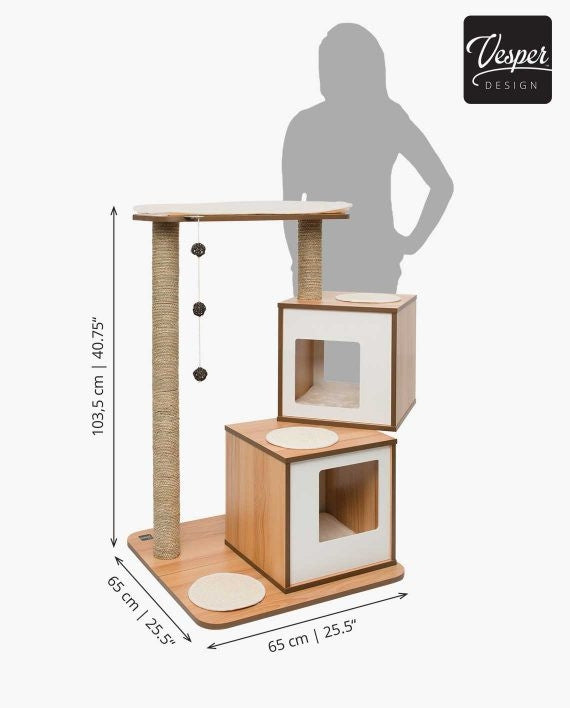 Catit Vesper Cat Furniture V-Double Walnut - product view 2